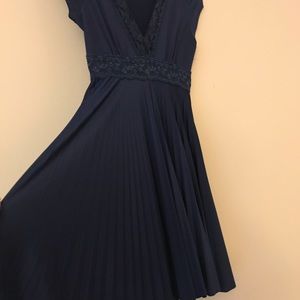 Navy blue silk dress